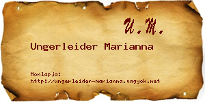 Ungerleider Marianna névjegykártya